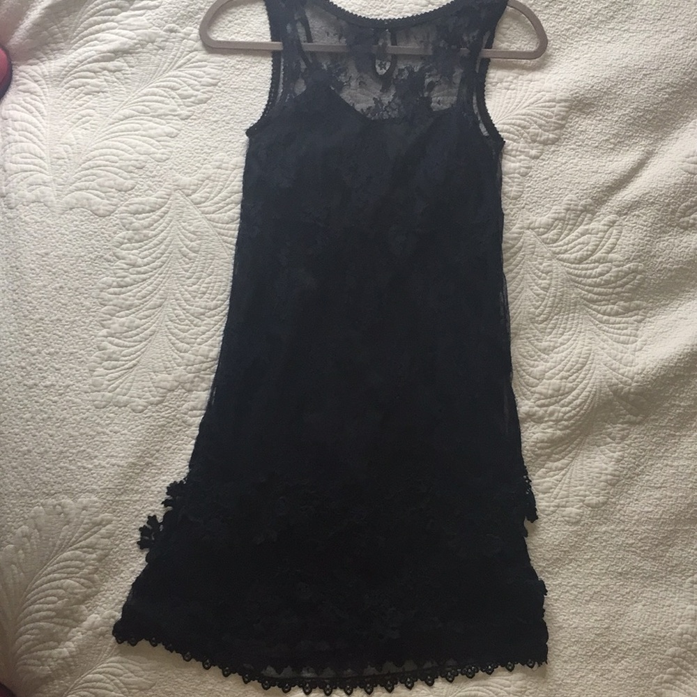 Twenty One Size S Navy Lace Design Midi Dress